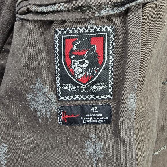 House of Howe Reconstructed Blazer Jacket Skull Lining Men's Size 42 Vtg Y2K - Picture 14 of 16